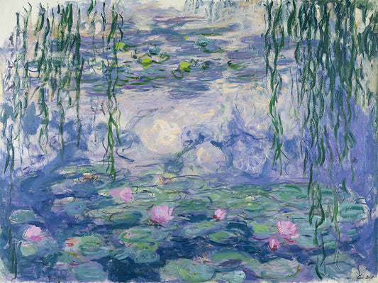 🌸 Lekníny a vrby plačící – Monet, kolem 1916-1919