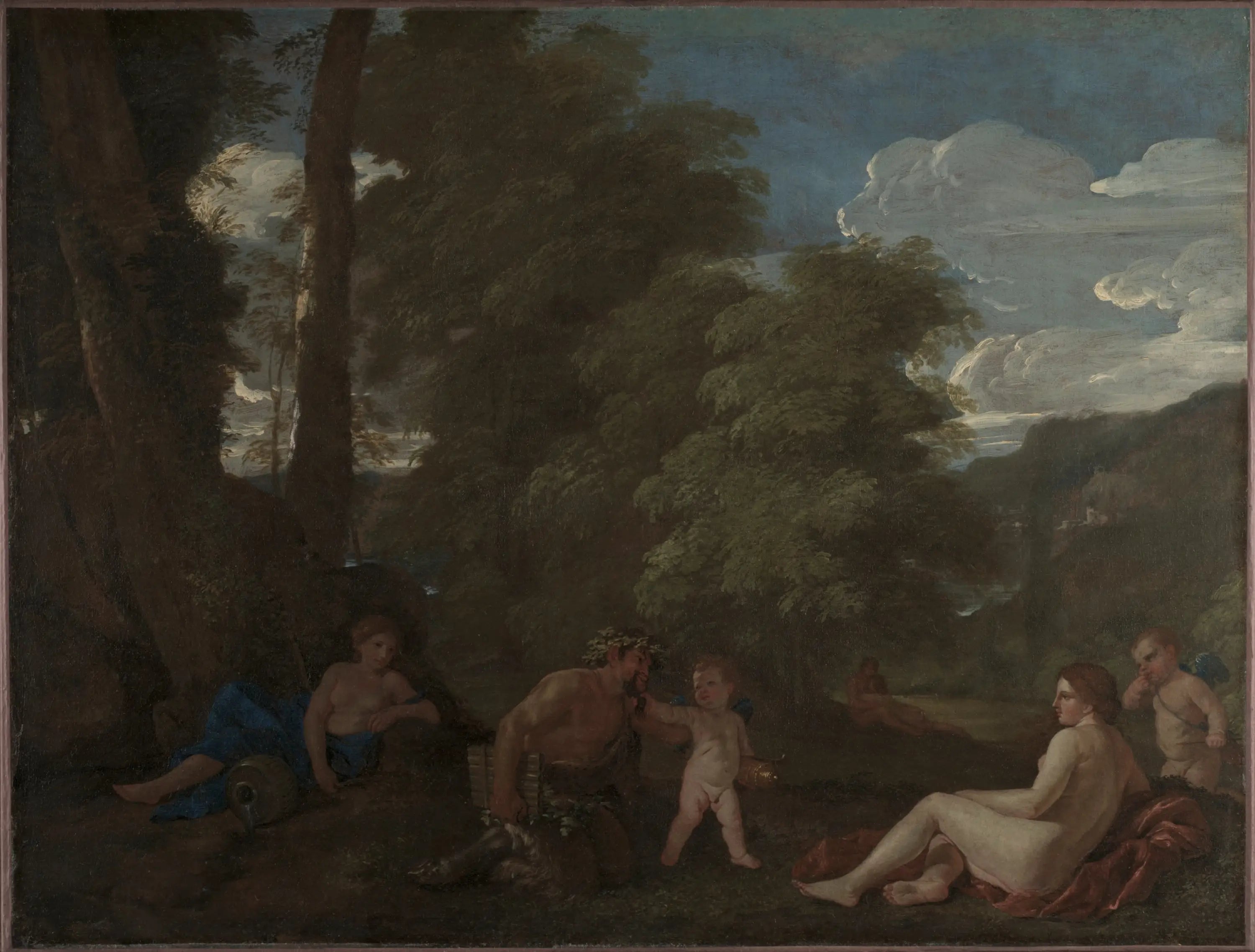 Paysage avec une nymphe et un satyre - Nicolas Poussin - Alpha Reproduction