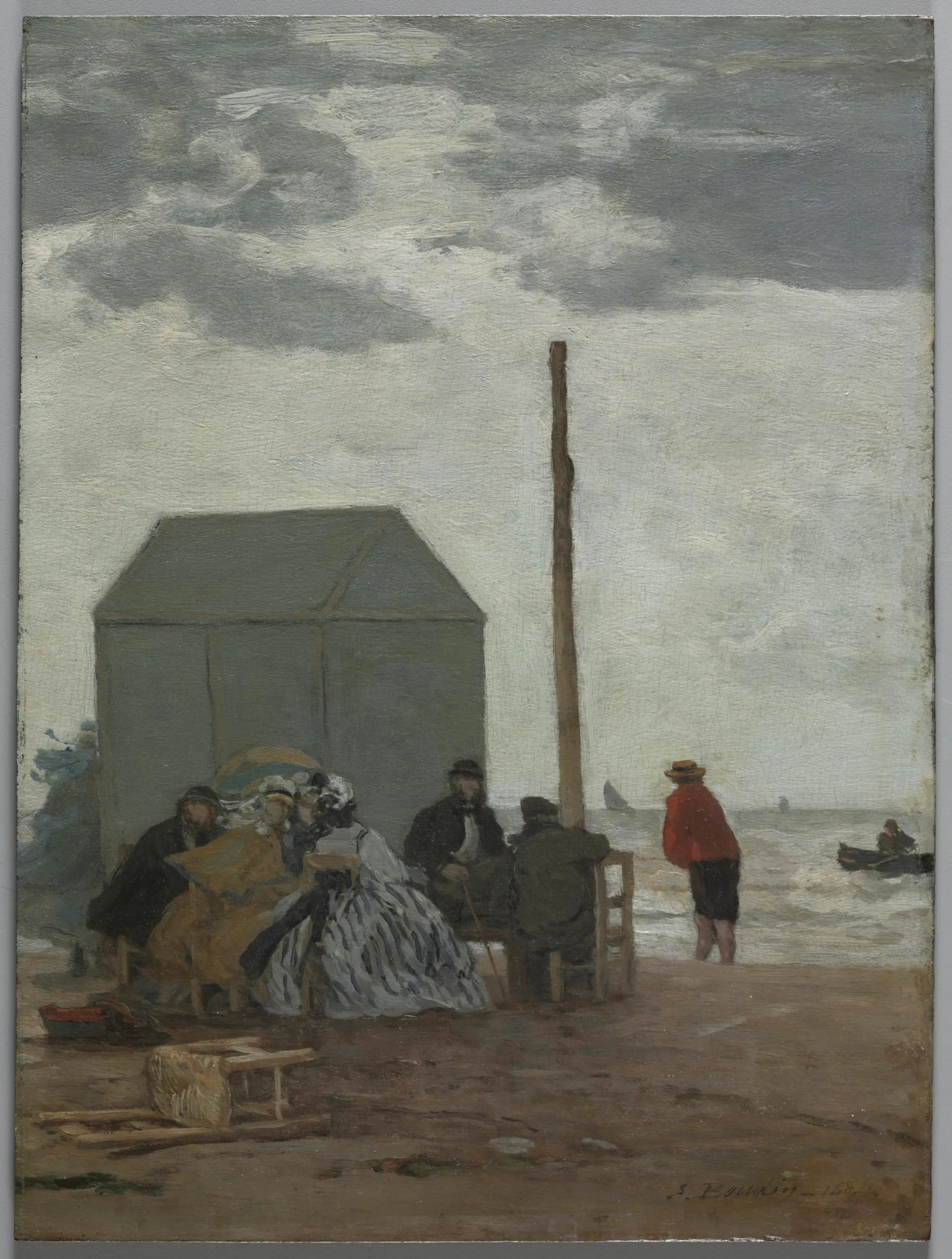 Reproduction du tableau « La plage à Deauville - Eugène Boudin » par Alpha Reproduction en peinture à l’huile