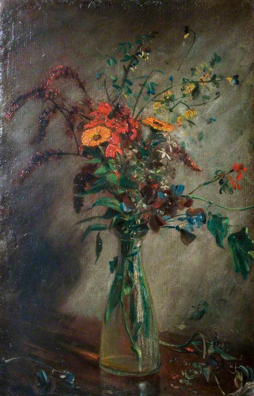 Étude de fleurs dans un vase en verre - John Constable