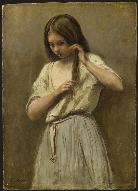 Fillette à sa Toilette - Jean-Baptiste Camille Corot