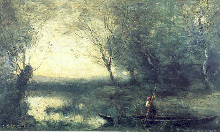 Le Batelier, le soir - Jean-Baptiste Camille Corot