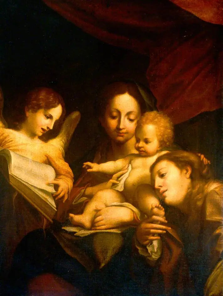 Détail de La Madone avec saint Jérôme et Marie-Madeleine (Il Giorno) - Antonio da Correggio - Alpha Reproduction
