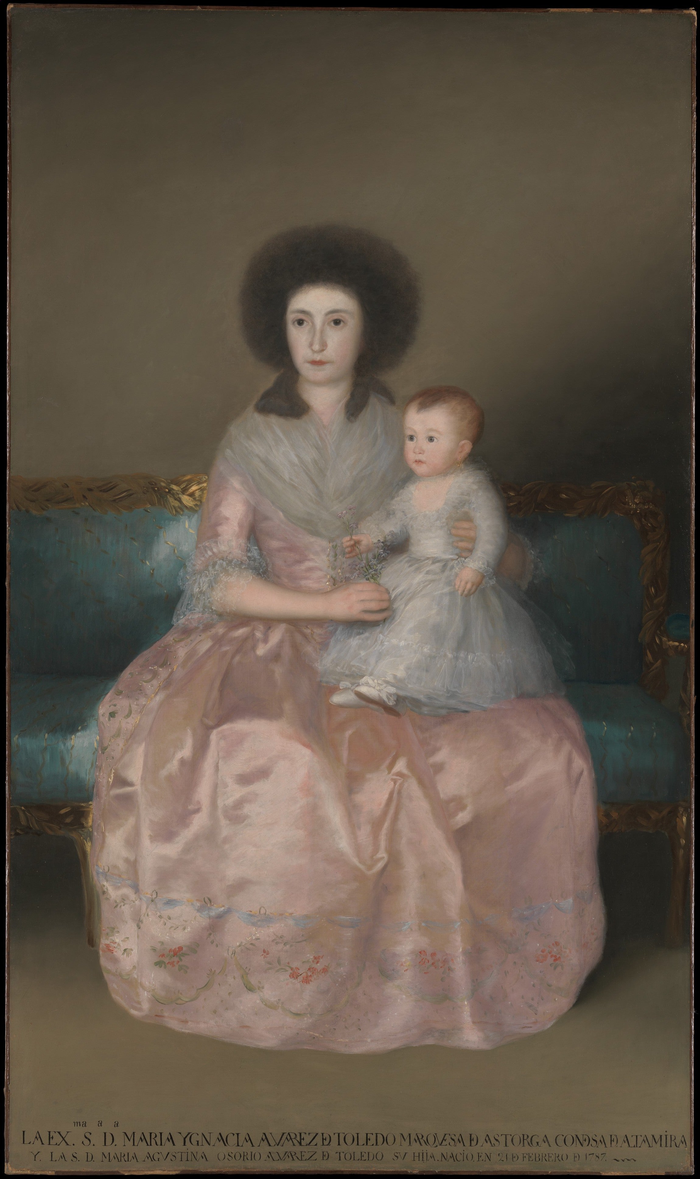 Reproduction du tableau « Condesa de Altamira et sa fille, María Agustina - Francisco de Goya » par Alpha Reproduction en peinture à l’huile