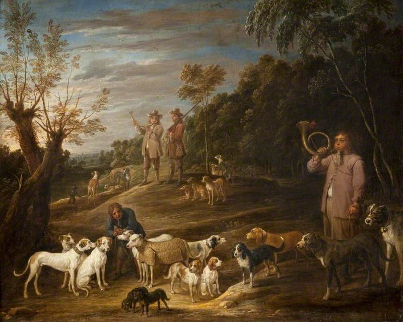 Paysage avec chasseurs et chiens - David Teniers le Jeune