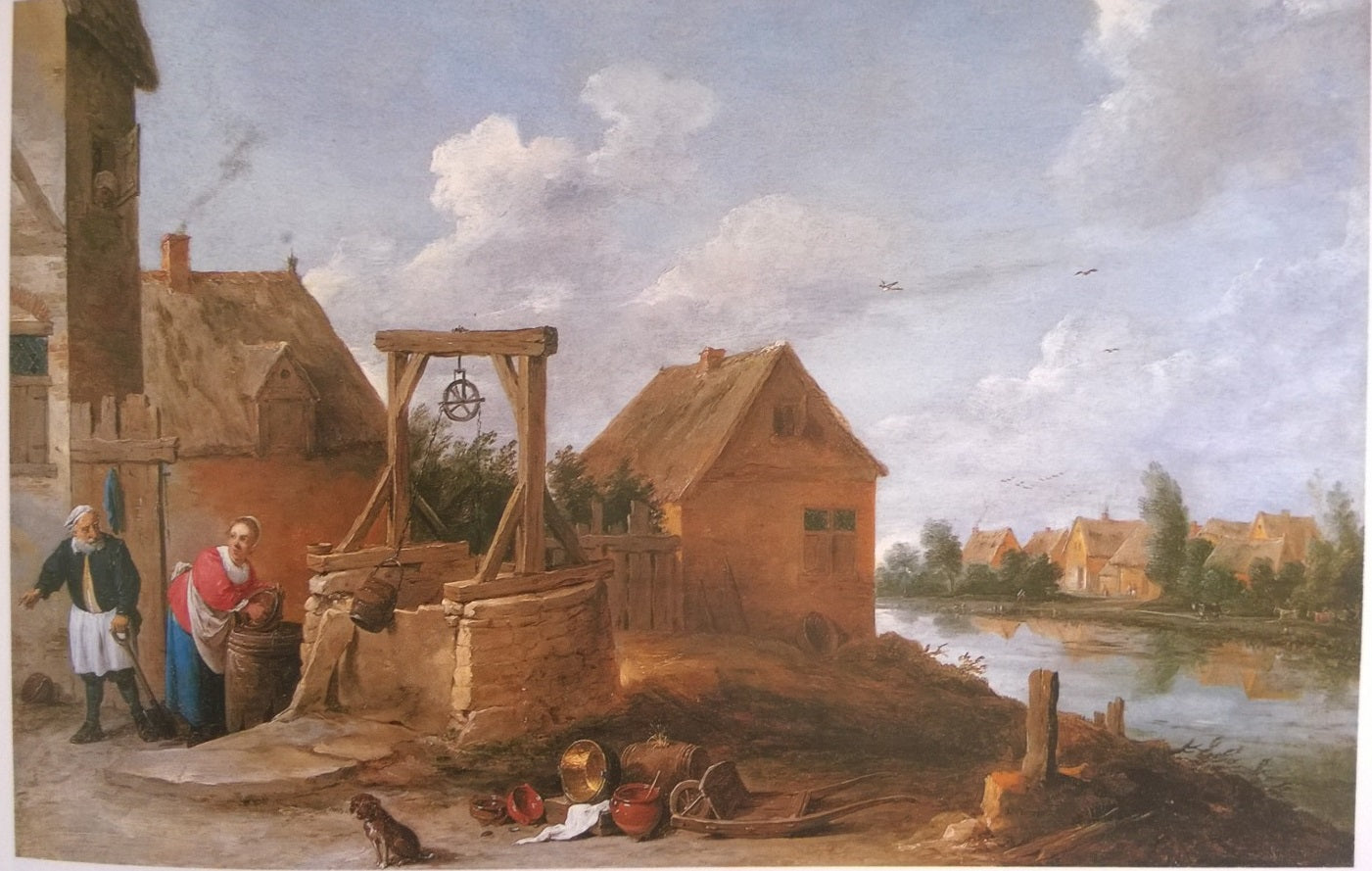 Scène de village avec une femme au puits - David Teniers le Jeune