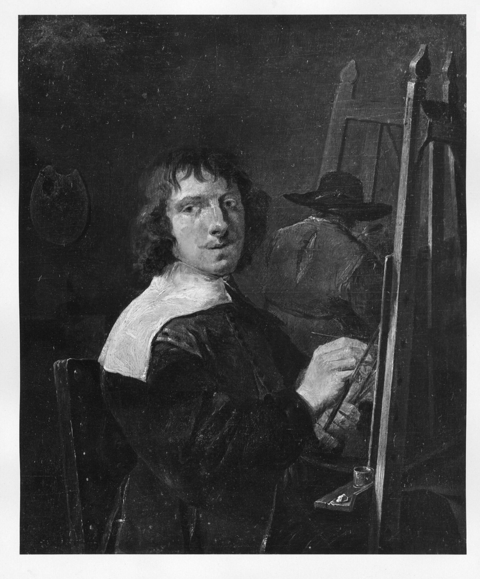 autoportrait ( ? ) en peintre - David Teniers le Jeune