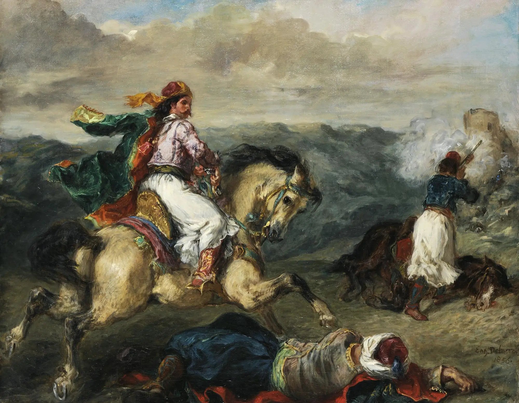 Reproduction du tableau « Combat entre Grecs et Turcs - Eugène Delacroix » par Alpha Reproduction en peinture à l’huile