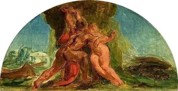 Héraklés osvobozuje Héssionu - Eugène Delacroix