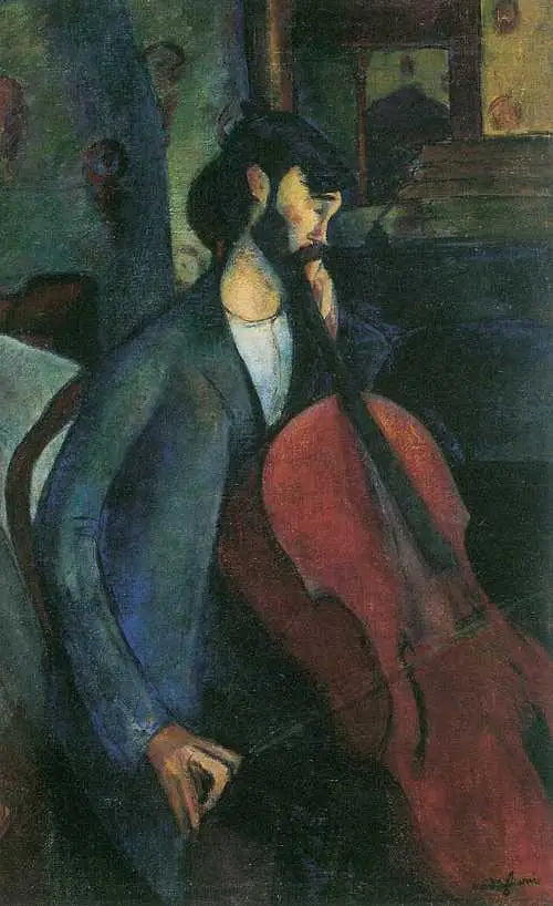 Reproduction du tableau « Le violoncelliste - Amedeo Modigliani » par Alpha Reproduction en peinture à l’huile