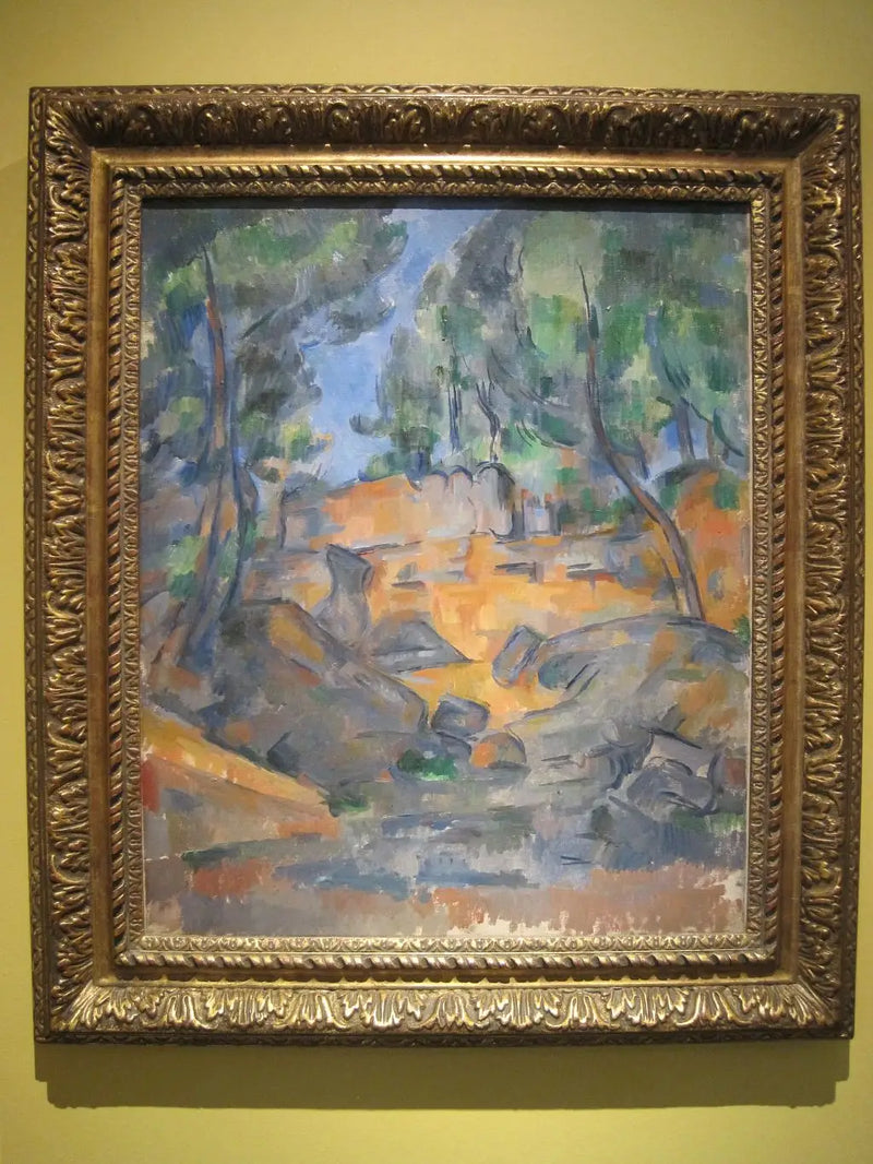Stromy a skály - Paul Cézanne