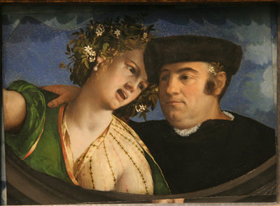 Un homme embrassant une femme - Dosso Dossi