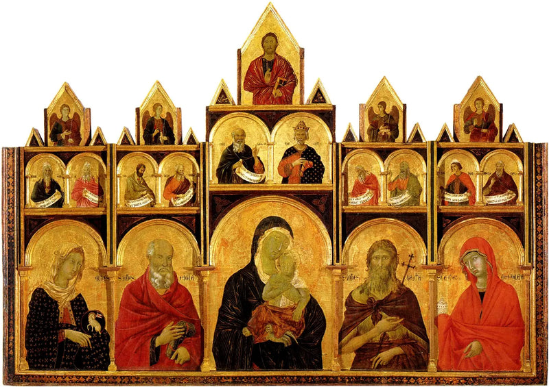 Polyptych Panny Márie s dítětem a svatými - Duccio di Buoninsegna