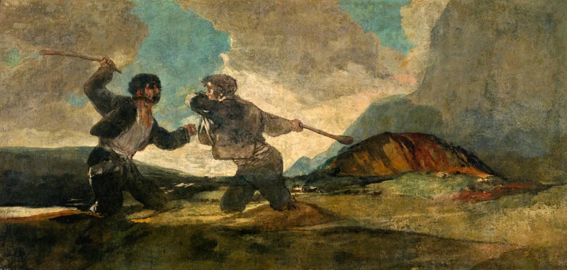 Souboj s palicí - Francisco de Goya