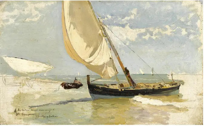 Reproduction du tableau « Étude de plage - Joaquín Sorolla » par Alpha Reproduction en peinture à l’huile