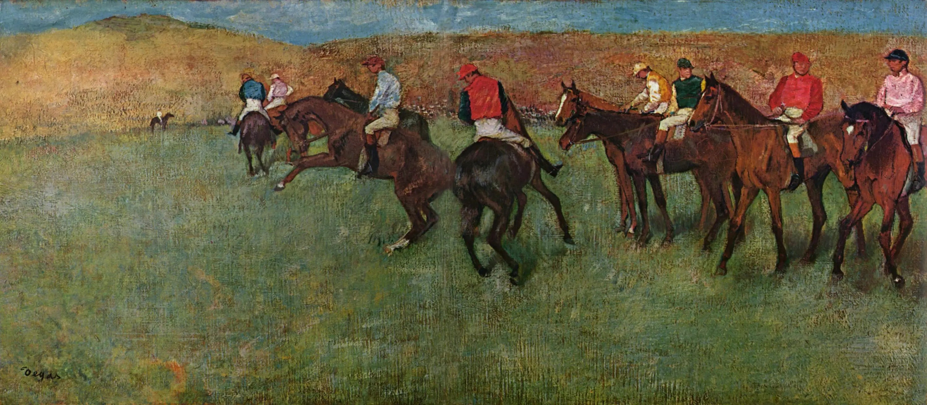 Reproduction du tableau « Aux courses : avant le départ - Edgar Degas » par Alpha Reproduction en peinture à l’huile