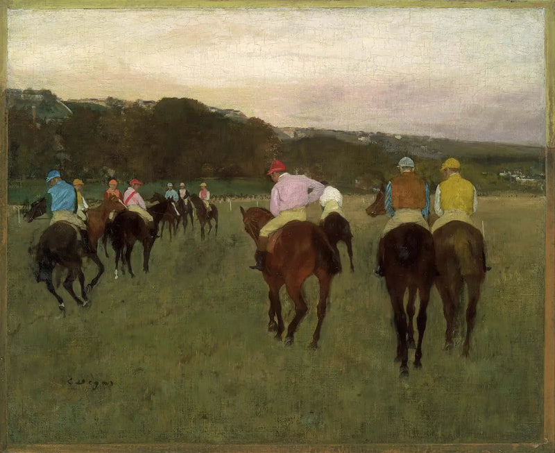 Dostihoví koně v Longchamp - Edgar Degas