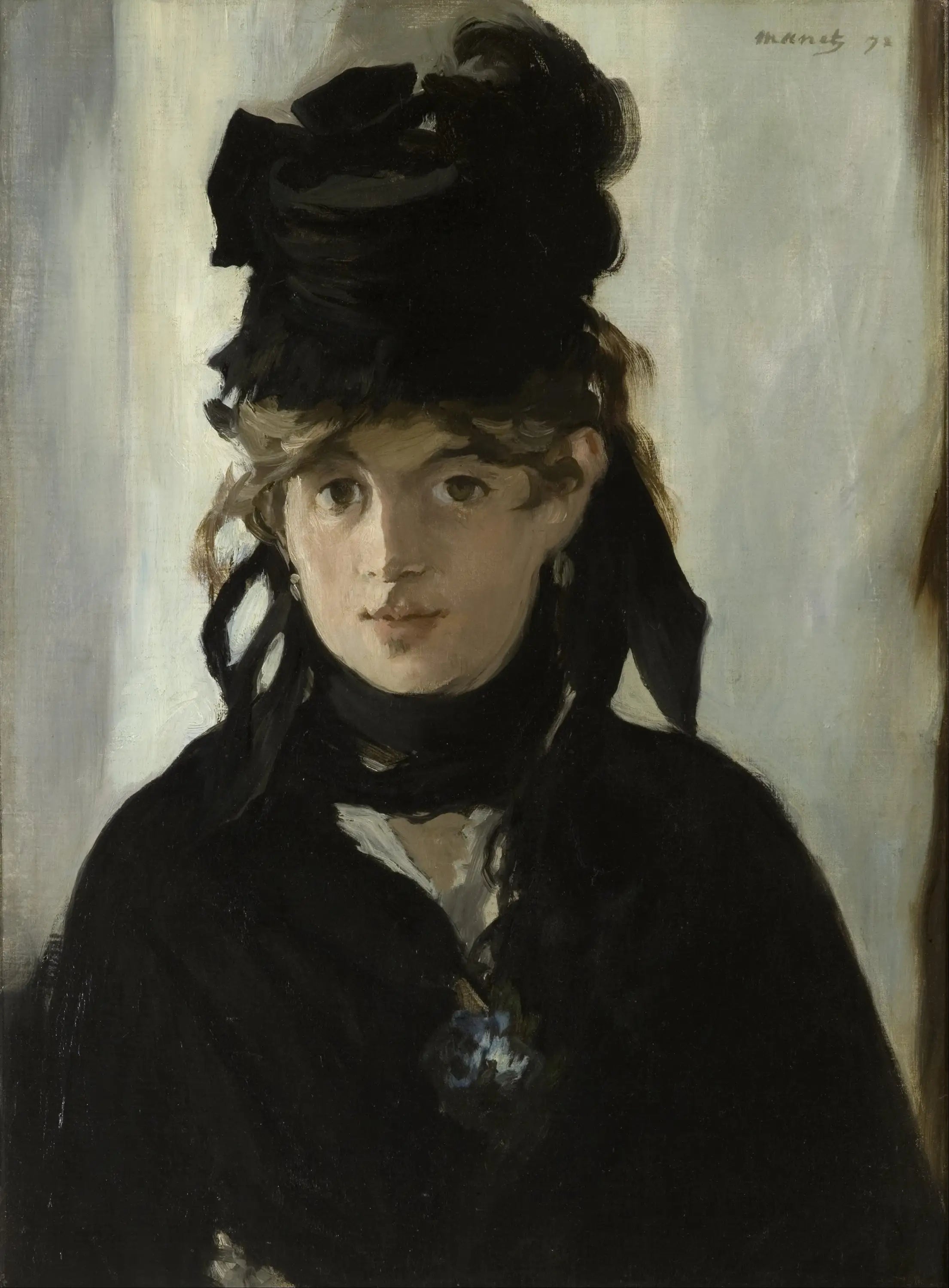 Reproduction du tableau « Berthe Morisot au bouquet de violettes - Édouard Manet » par Alpha Reproduction en peinture à l’huile