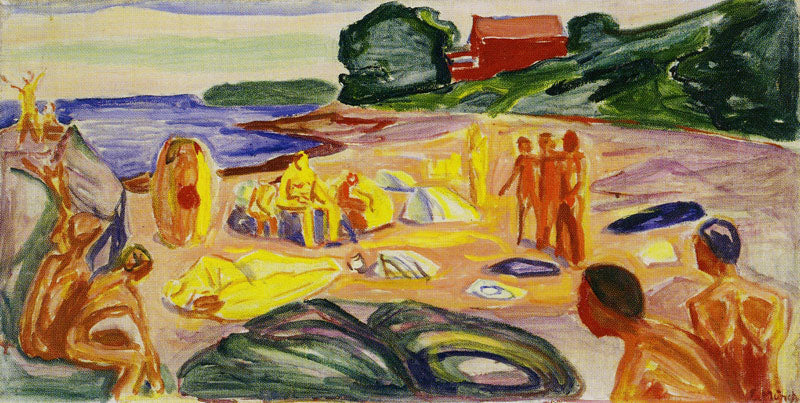 Reproduction du tableau « Scène de plage - Edvard Munch » par Alpha Reproduction en peinture à l’huile