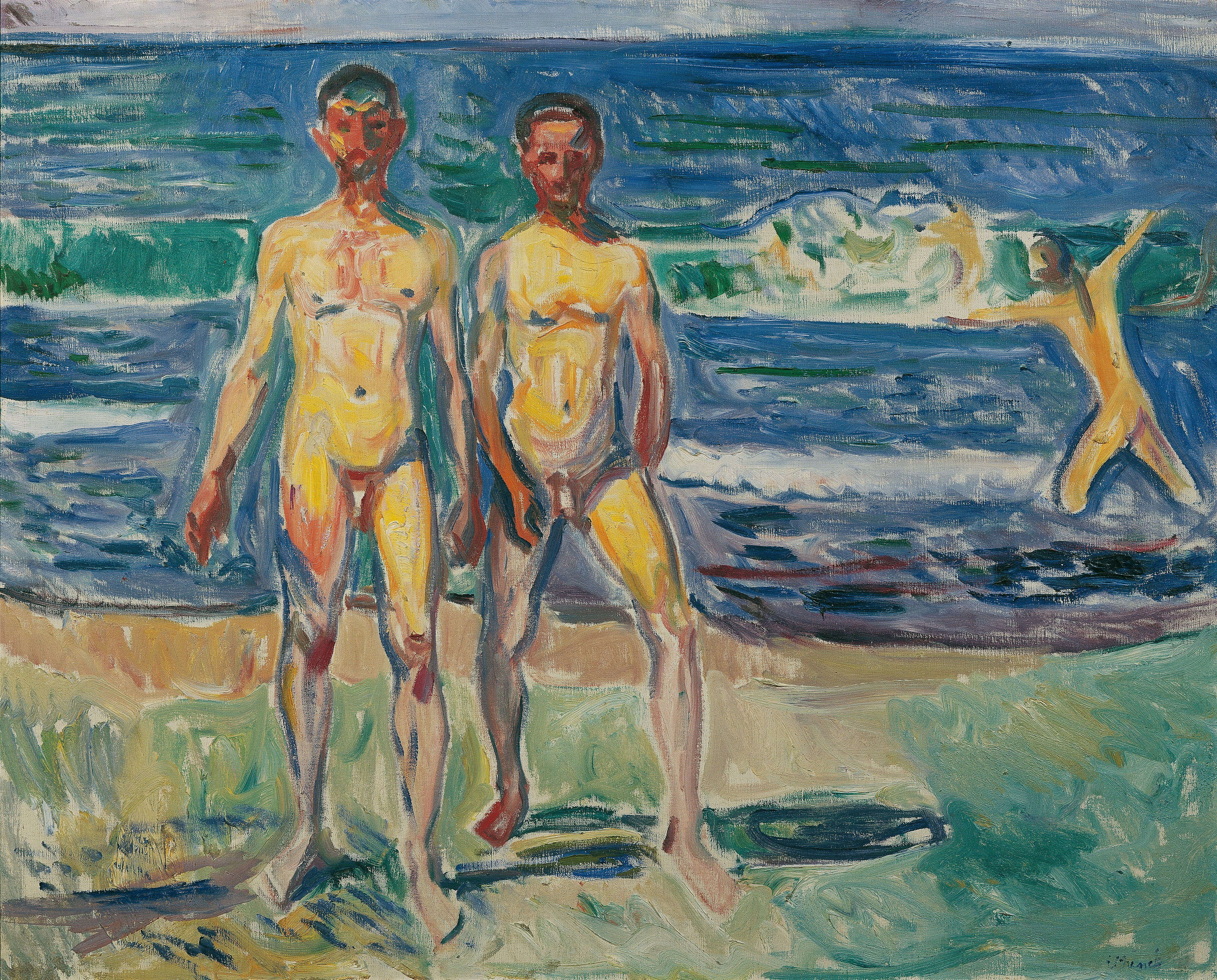 Reproduction du tableau « Les hommes se baignant - Edvard Munch » par Alpha Reproduction en peinture à l’huile