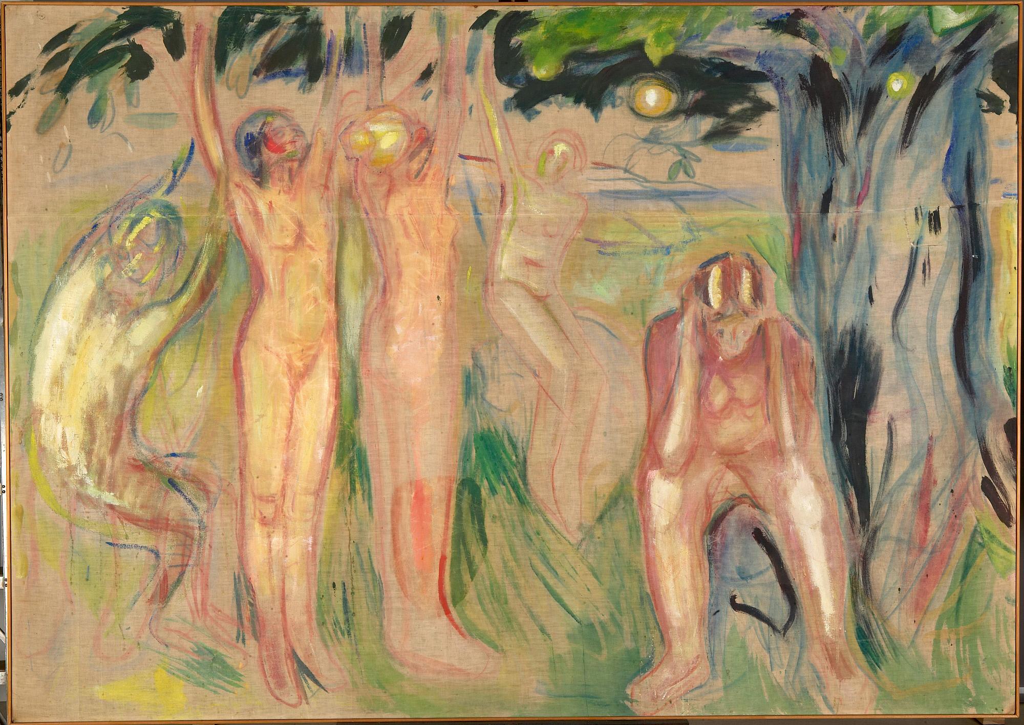 Reproduction du tableau « L'Arbre de vie : partie gauche - Edvard Munch » par Alpha Reproduction en peinture à l’huile