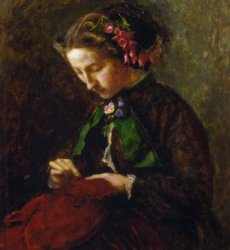 Euphemia „Effie“ Chalmers Gray, paní John Ruskin (1828–1898), později lady Millais, s digitálními v květinách ve vlasech (Digitální) - John Everett Millais