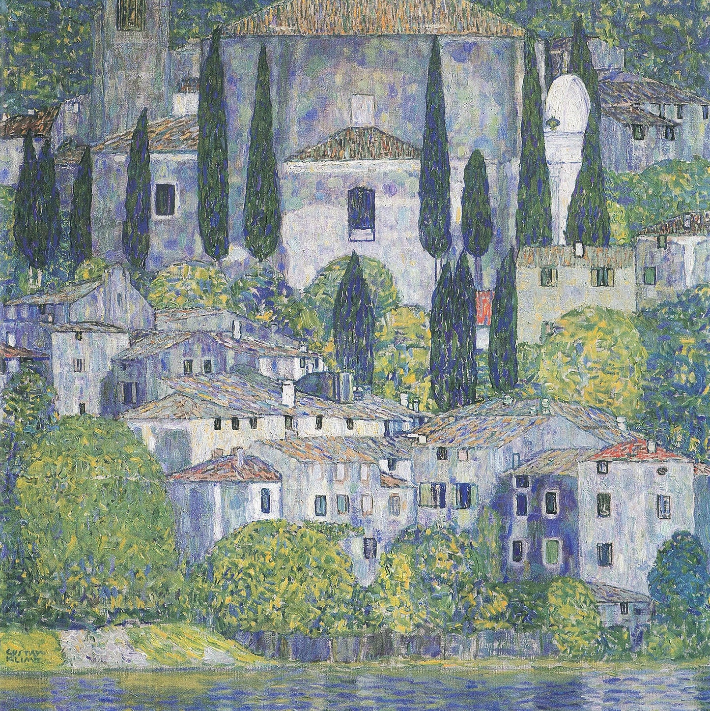 🏰✨ Kostel v Cassone – Gustav Klimt (1913)