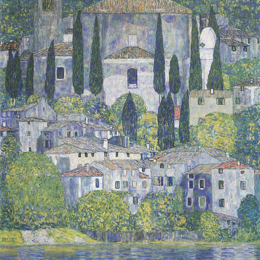 🏰✨ Kostel v Cassone – Gustav Klimt (1913)