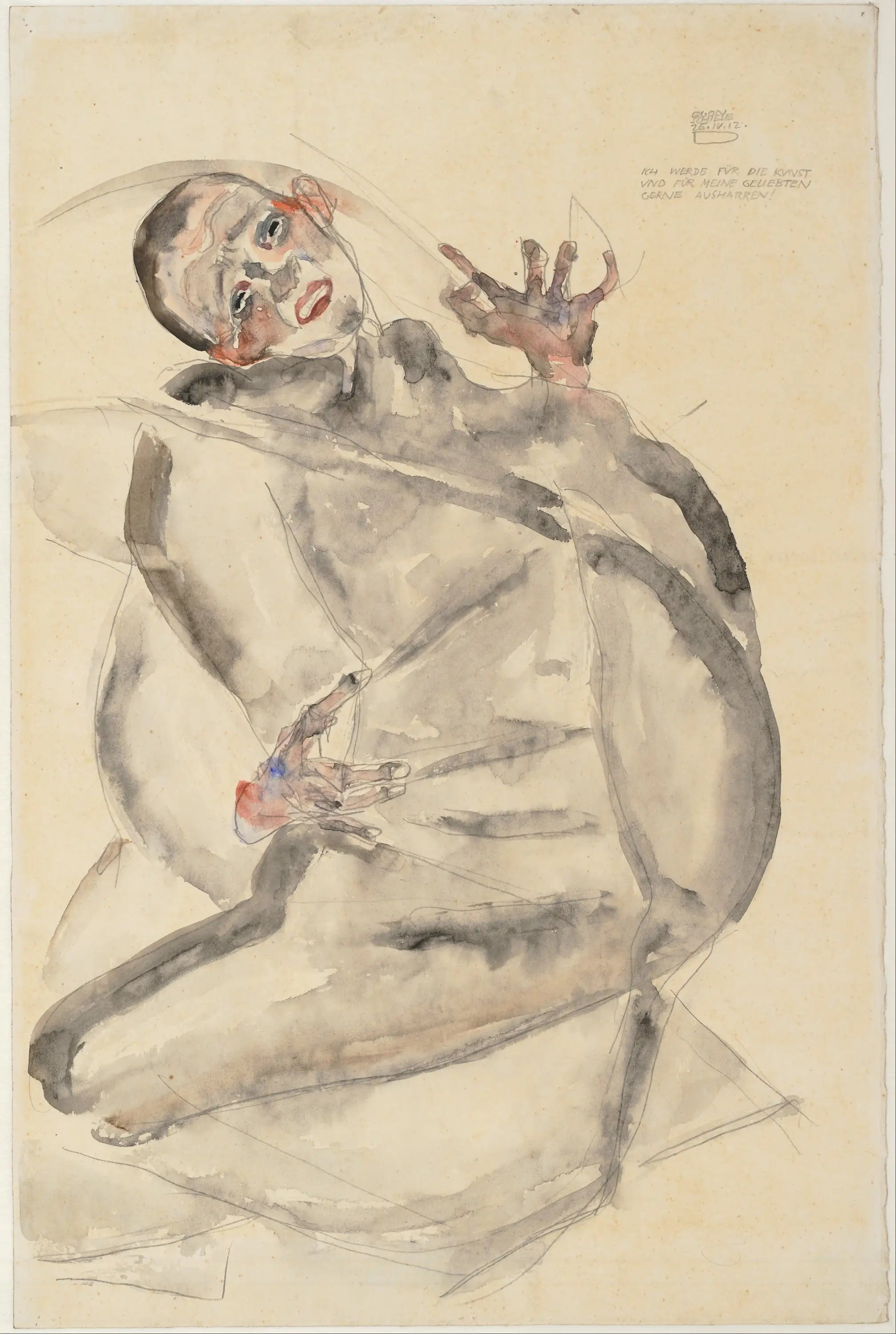 Reproduction du tableau « Je supporterai volontiers pour l'art et mes proches - Egon Schiele » par Alpha Reproduction en peinture à l’huile