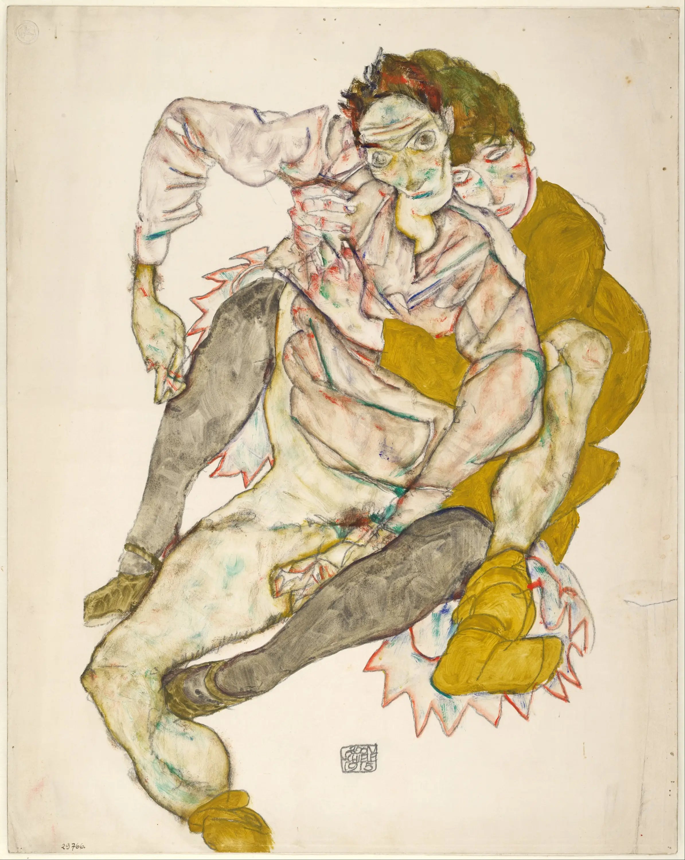 Reproduction du tableau « Couple assis - Egon Schiele » par Alpha Reproduction en peinture à l’huile