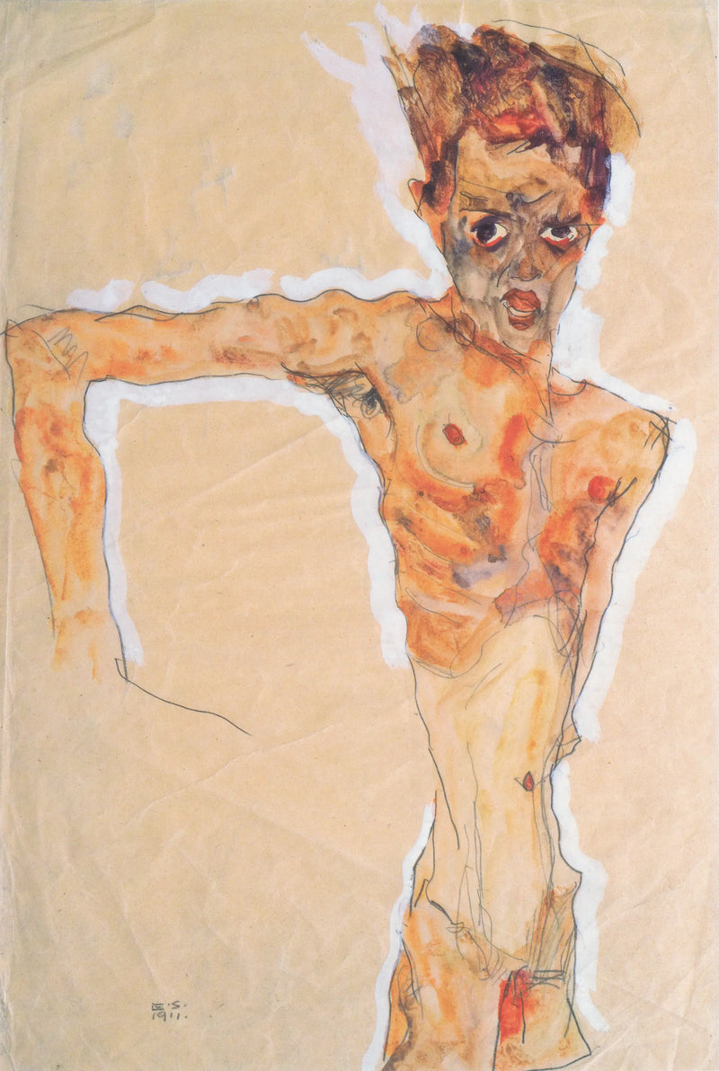 Autoportrét - Egon Schiele