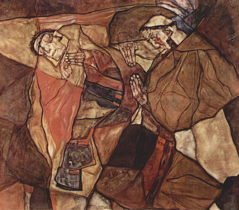 Agonie (Smrtelný zápas) - Egon Schiele