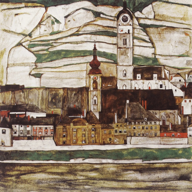 Stein na Dunaji, pohled z jihu - Egon Schiele