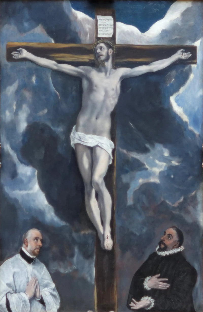 Christ en croix adoré par deux donateurs - El Greco