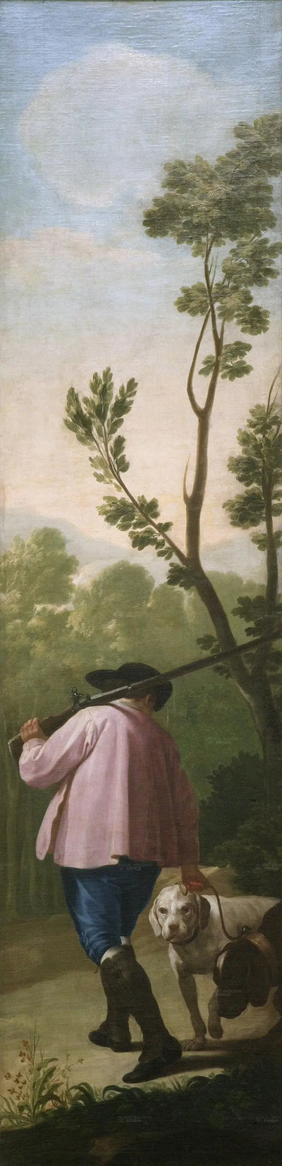 Reproduction du tableau « Chasseur avec ses chiens - Francisco de Goya » par Alpha Reproduction en peinture à l’huile