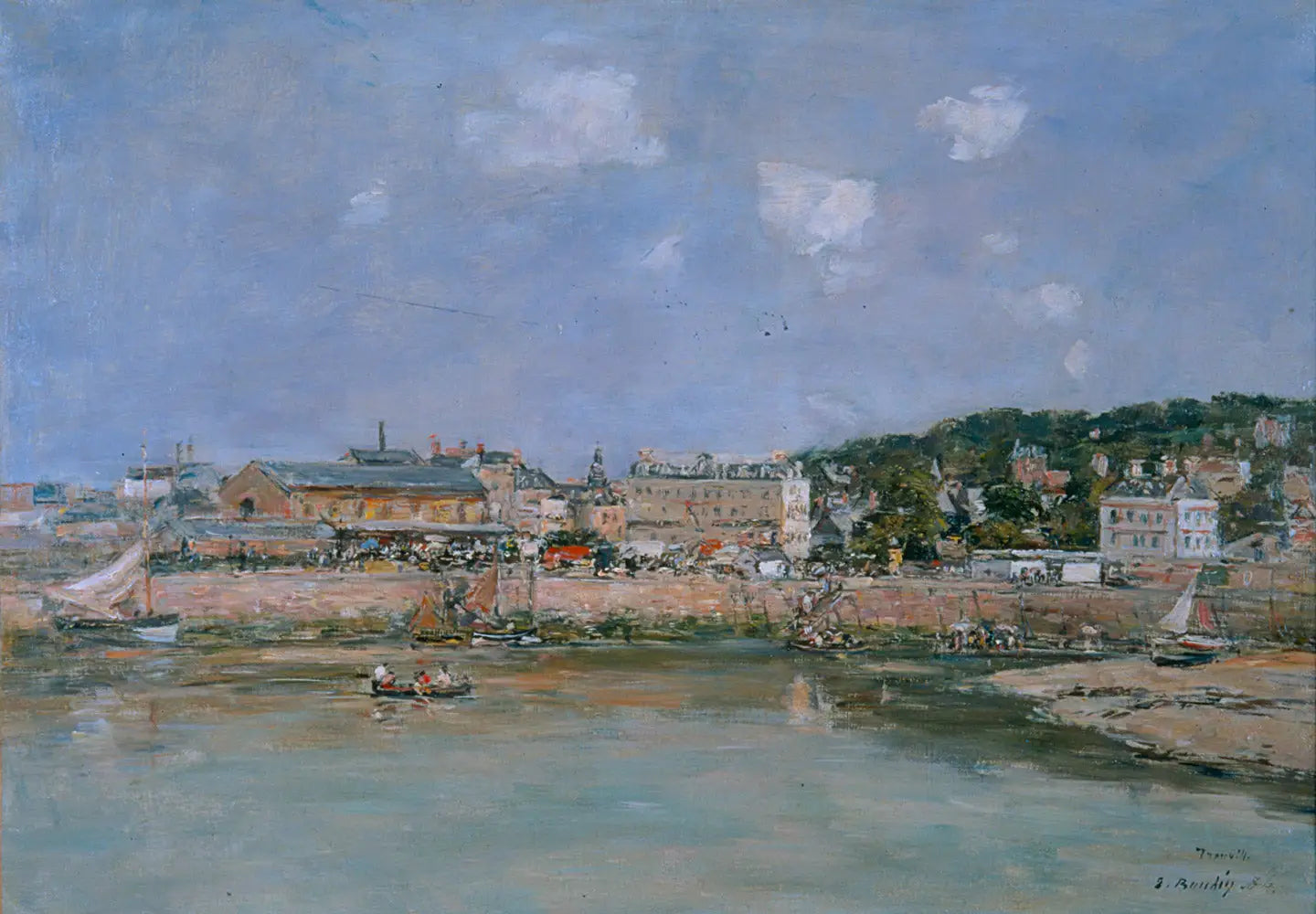 Reproduction du tableau « Port de Trouville - Eugène Boudin » par Alpha Reproduction en peinture à l’huile