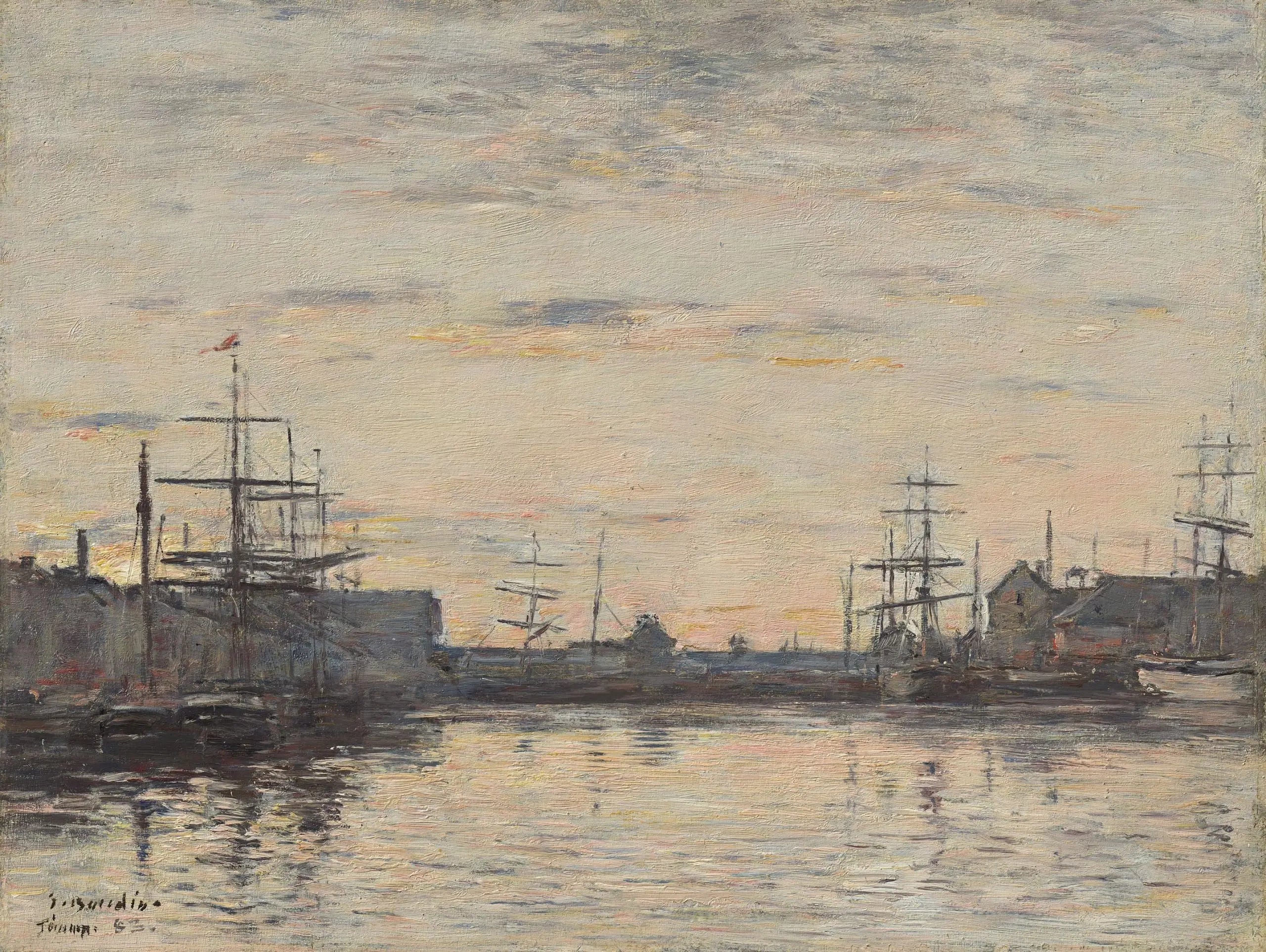 Reproduction du tableau « Fécamp : le port intérieur - Eugène Boudin » par Alpha Reproduction en peinture à l’huile