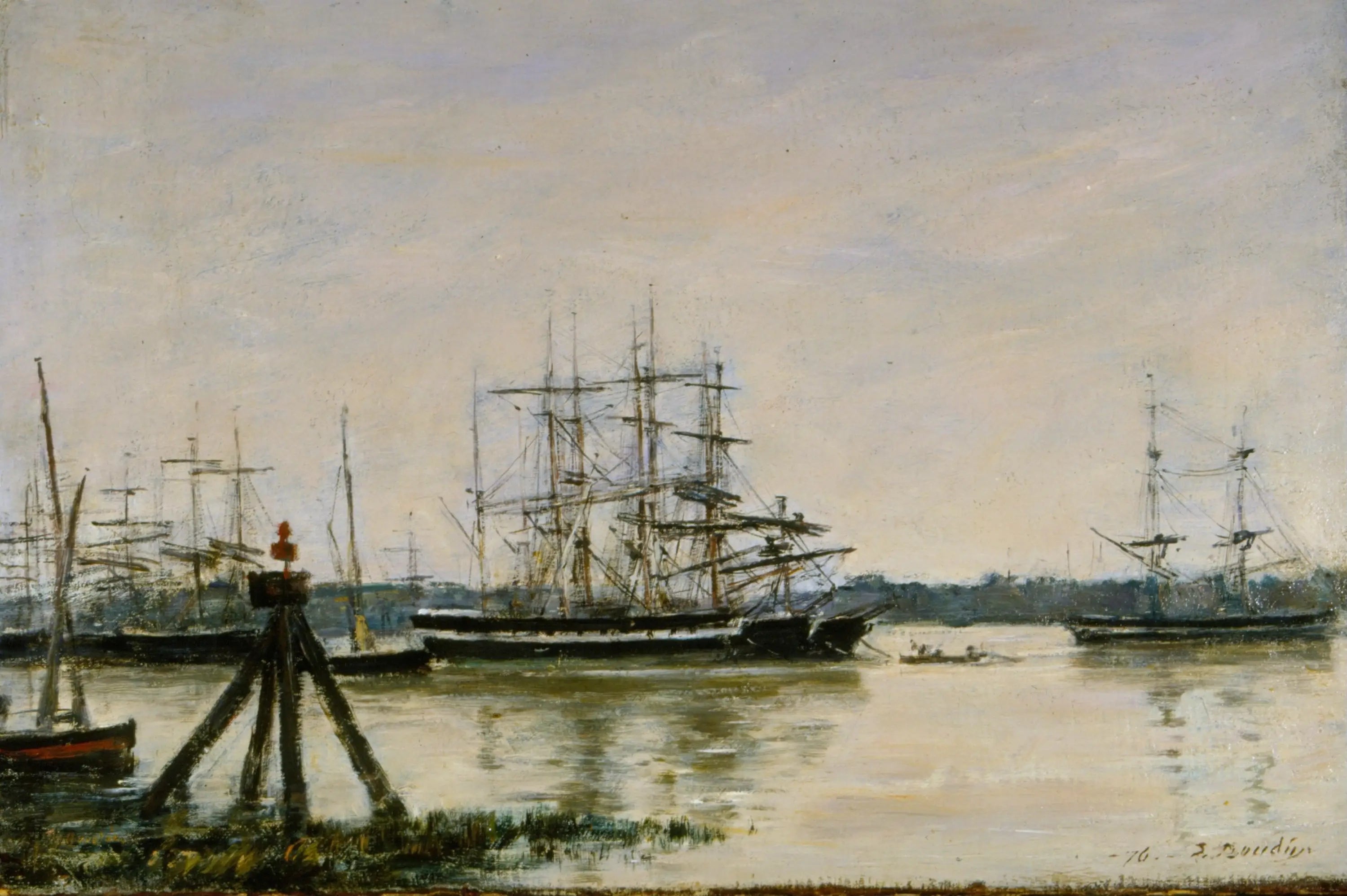 Reproduction du tableau « Bordeaux - Le port - Eugène Boudin » par Alpha Reproduction en peinture à l’huile