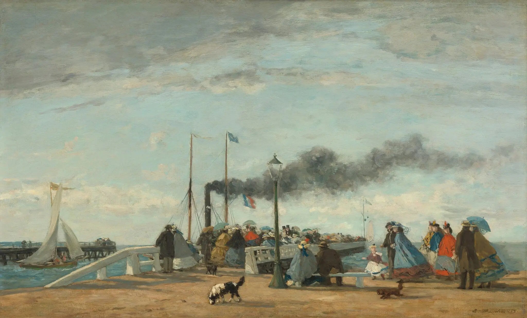Reproduction du tableau « Jetée et quai de Trouville - Eugène Boudin » par Alpha Reproduction en peinture à l’huile