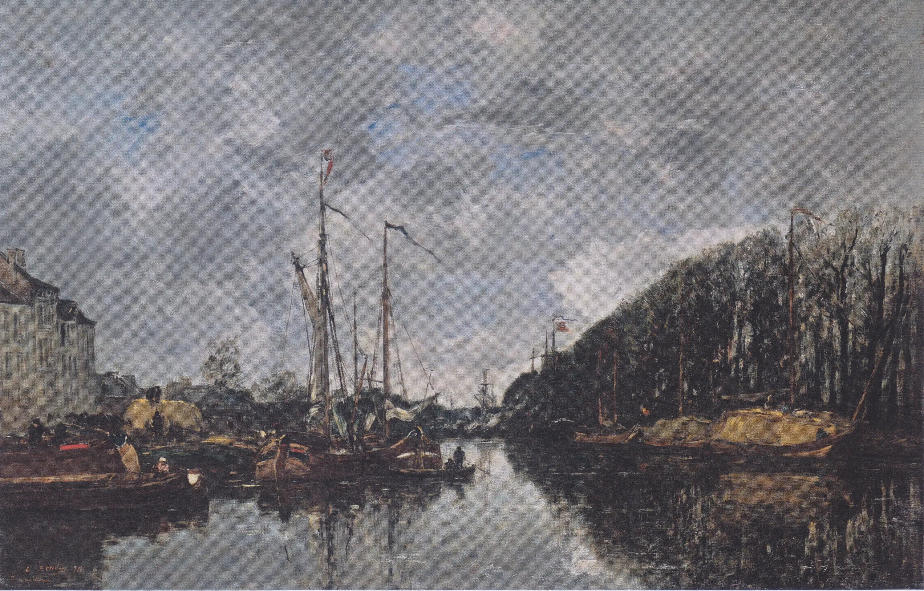 Reproduction du tableau « Canal de l'Allée-Verte, Bruxelles - Eugène Boudin » par Alpha Reproduction en peinture à l’huile