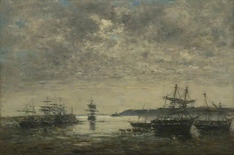 Reproduction du tableau « Le Havre, l'avant-port - Eugène Boudin » par Alpha Reproduction en peinture à l’huile