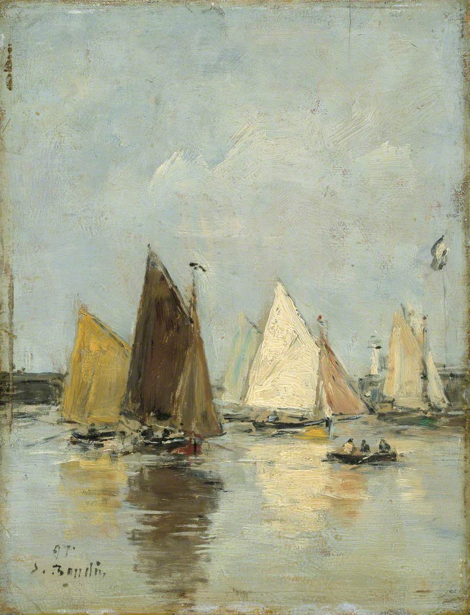 Reproduction du tableau « Le retour des bateaux - Eugène Boudin » par Alpha Reproduction en peinture à l’huile