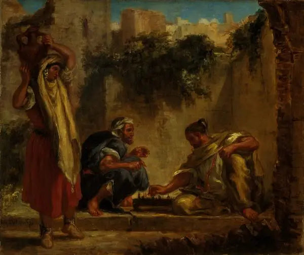 Reproduction du tableau « Arabes jouant aux échecs - Eugène Delacroix » par Alpha Reproduction en peinture à l’huile