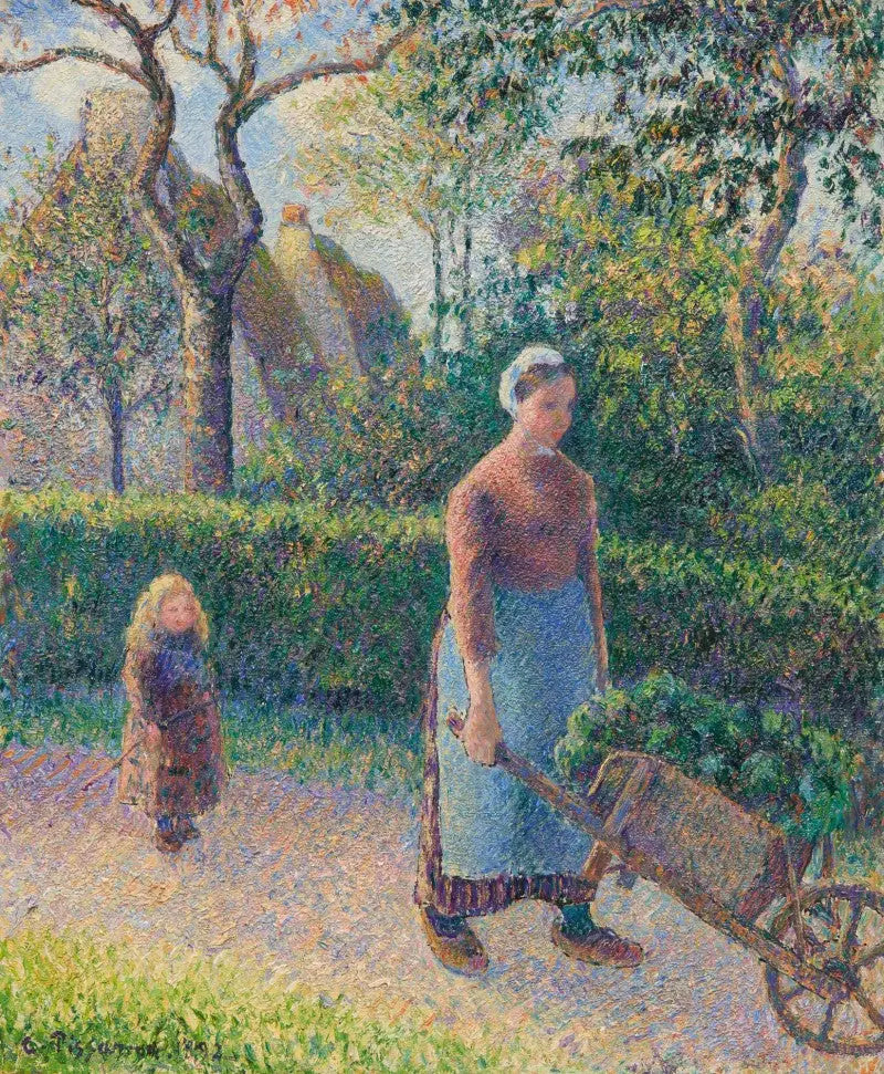 Žena s vozíkem - Camille Pissarro
