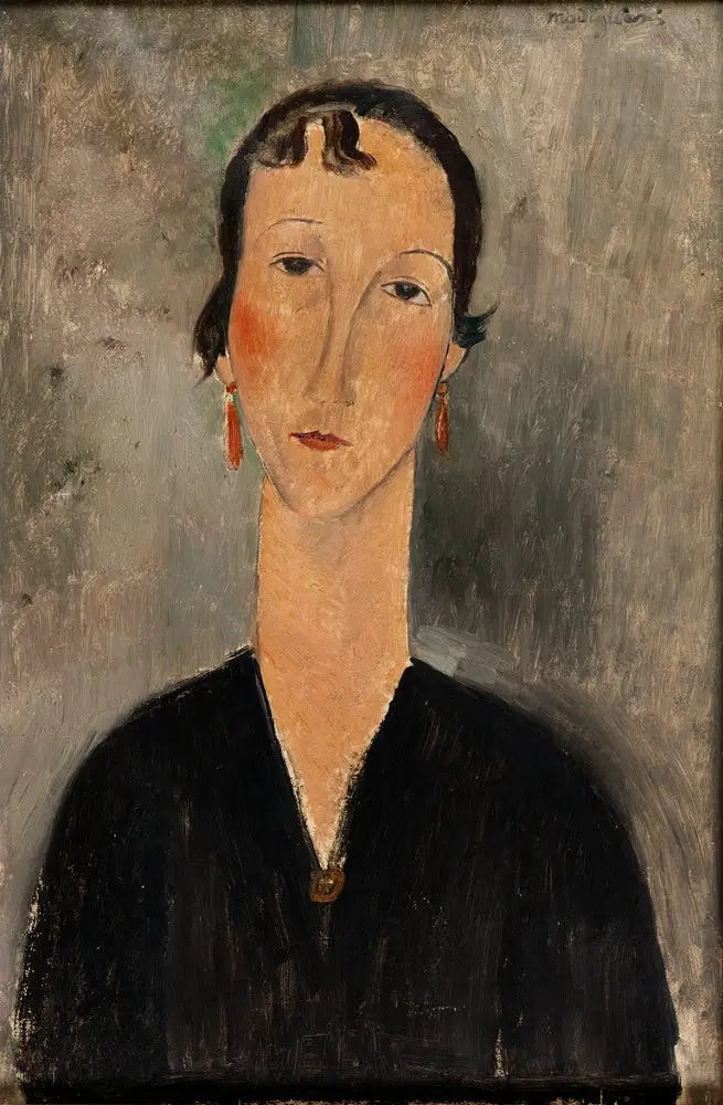 Žena s náušnicemi - Amedeo Modigliani