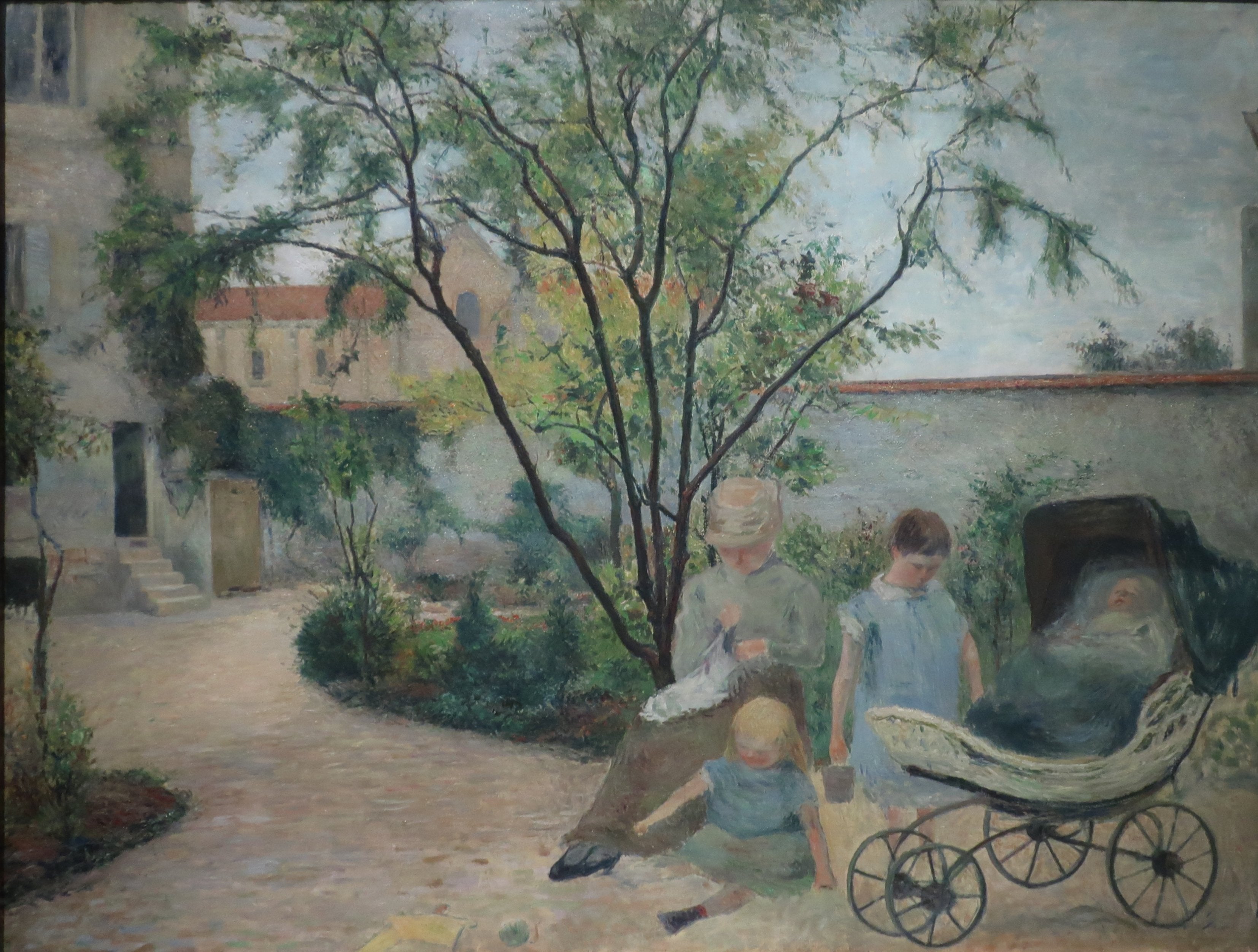 Malířova rodina v zahradě, ulice Carcel - Paul Gauguin