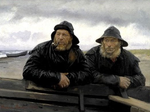 Dva rybáři u lodi - Michael Peter Ancher