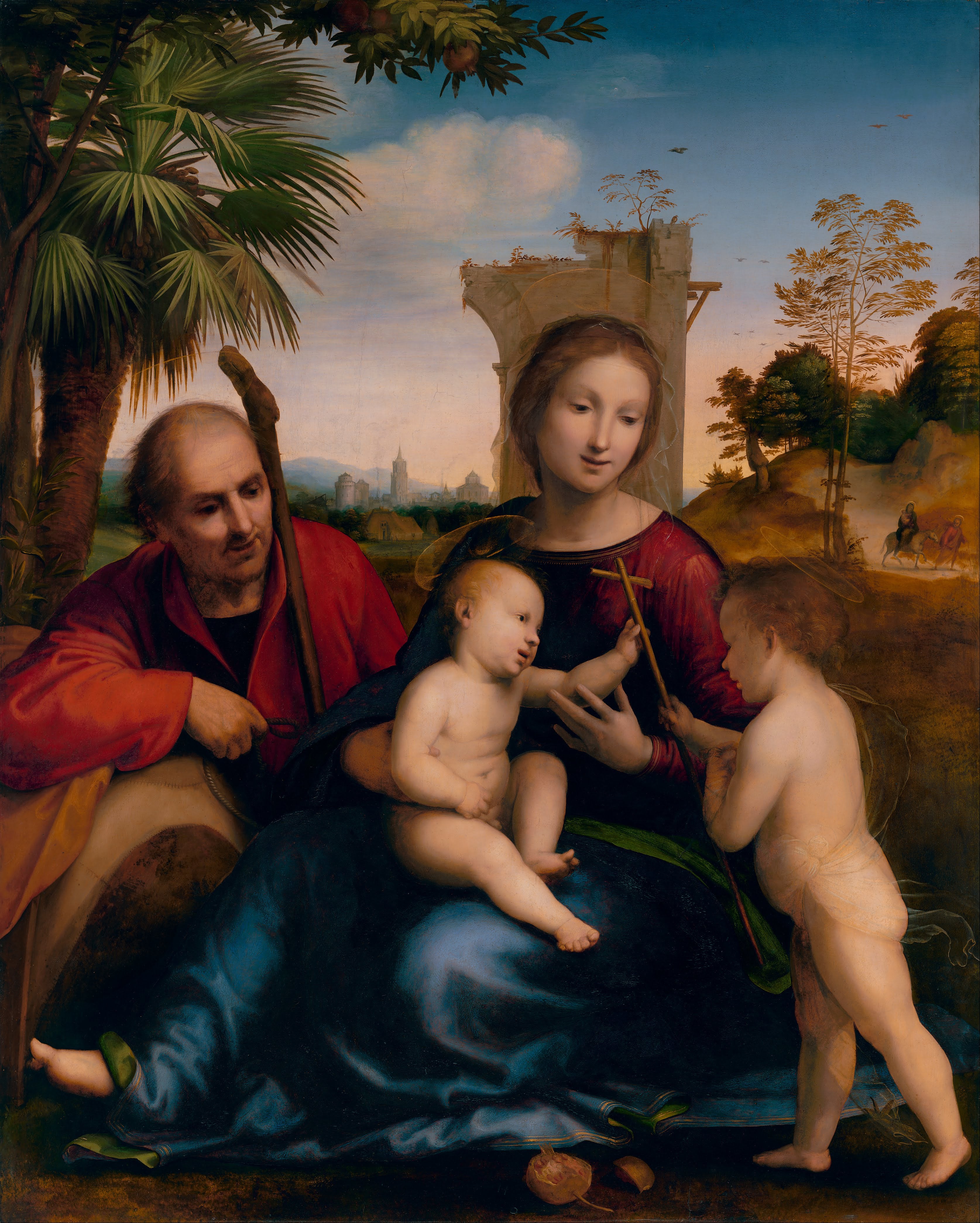 Le repos pendant la fuite en Égypte avec saint Jean-Baptiste - Fra Bartolomeo - Alpha Reproduction