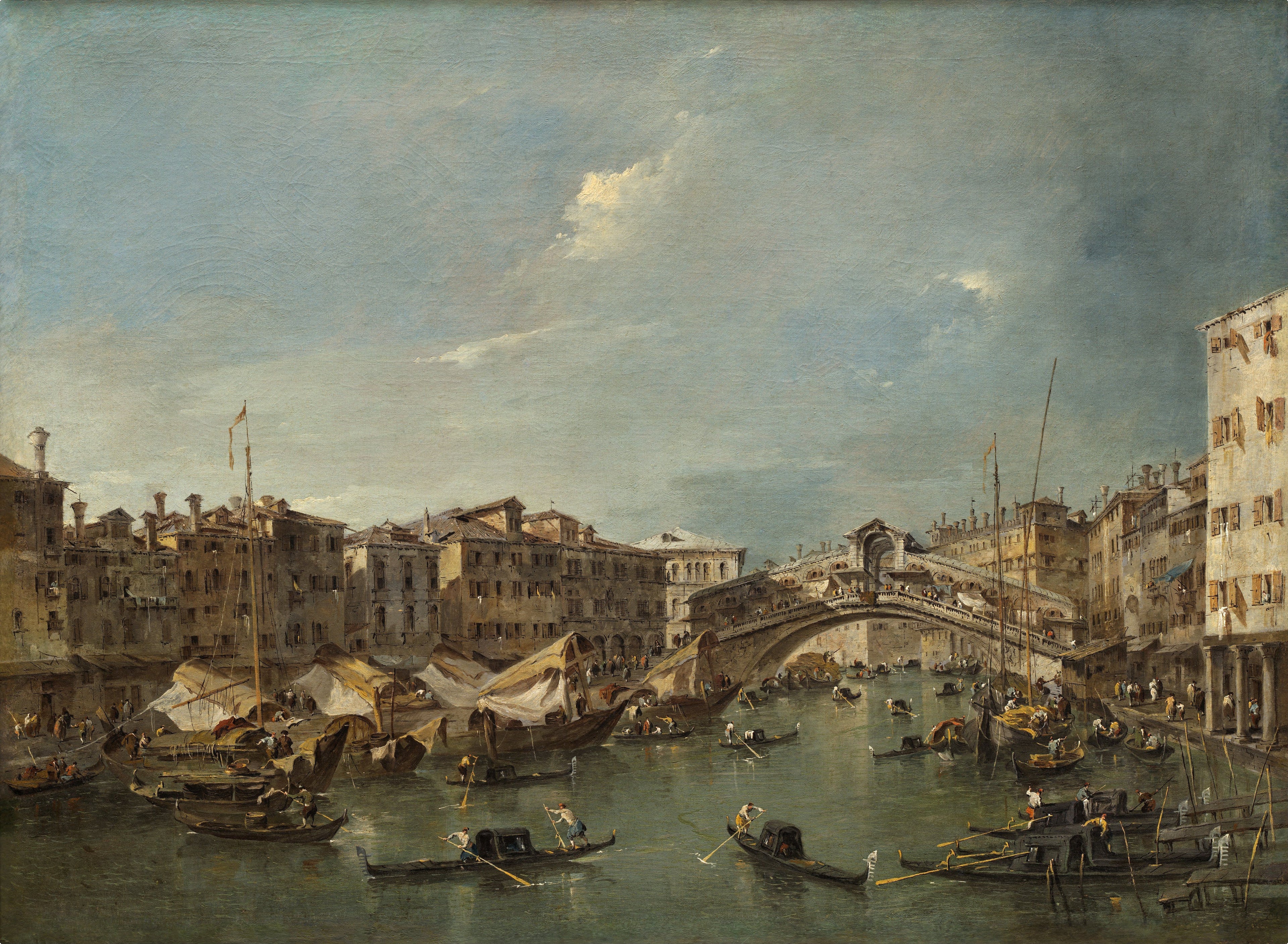 Grand Canal avec le pont du Rialto, Venise - Francesco Guardi
