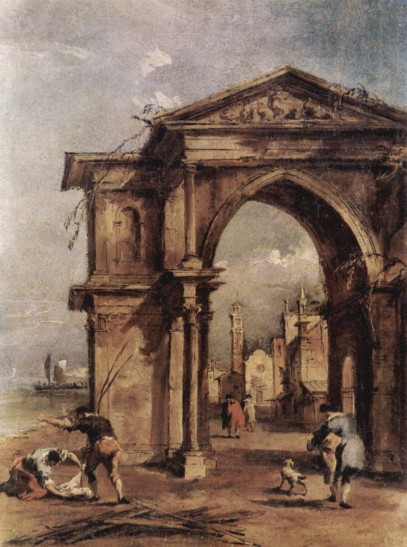Fantastická archea s lidskými postavami - Francesco Guardi